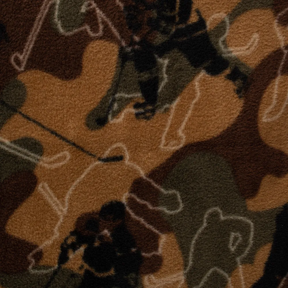 Anti Pill Fleece Print - FRESH -  Hockey camo - Brown