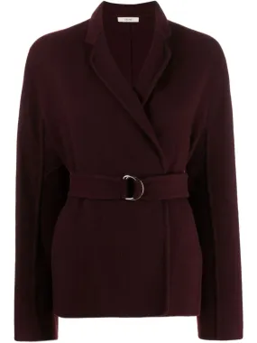 Belted Cashmere Burgundy Coat