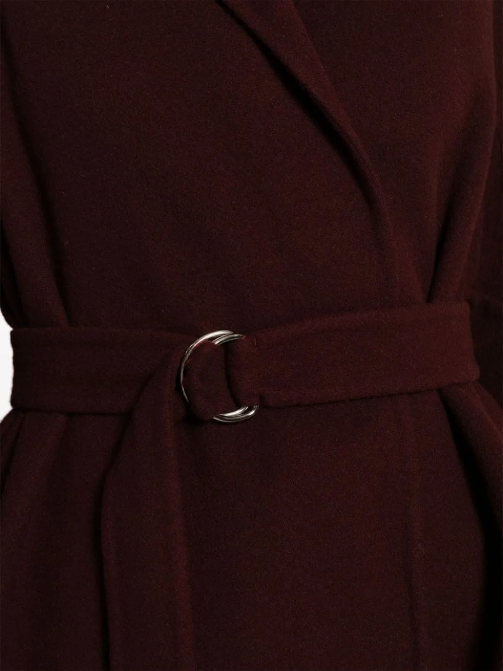 Belted Cashmere Burgundy Coat