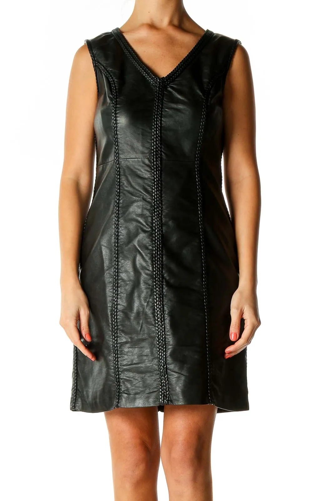 Black Solid Punk Shift Dress