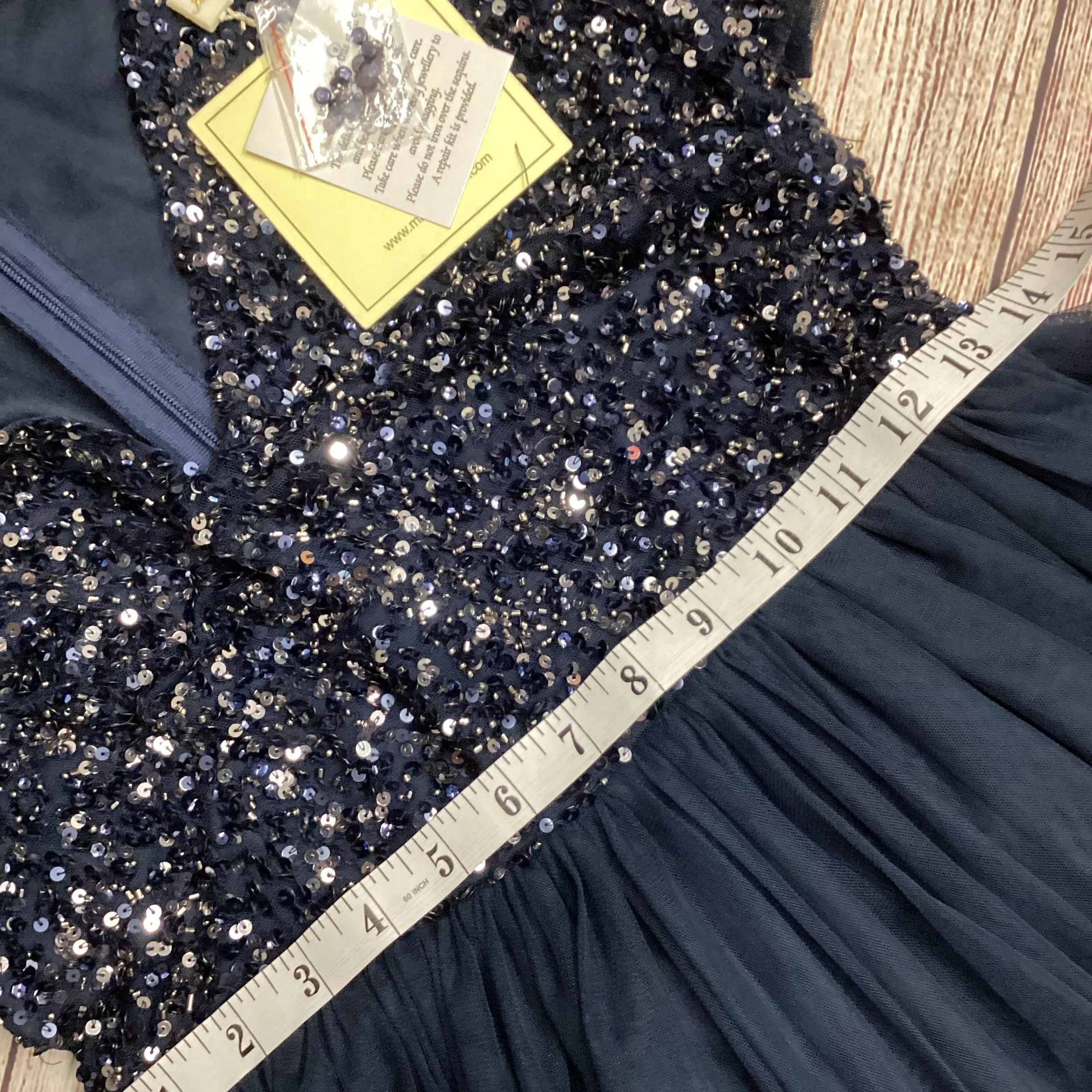 BNWT Maya Deluxe Petite Navy Sequin Occasion Dress Size 10