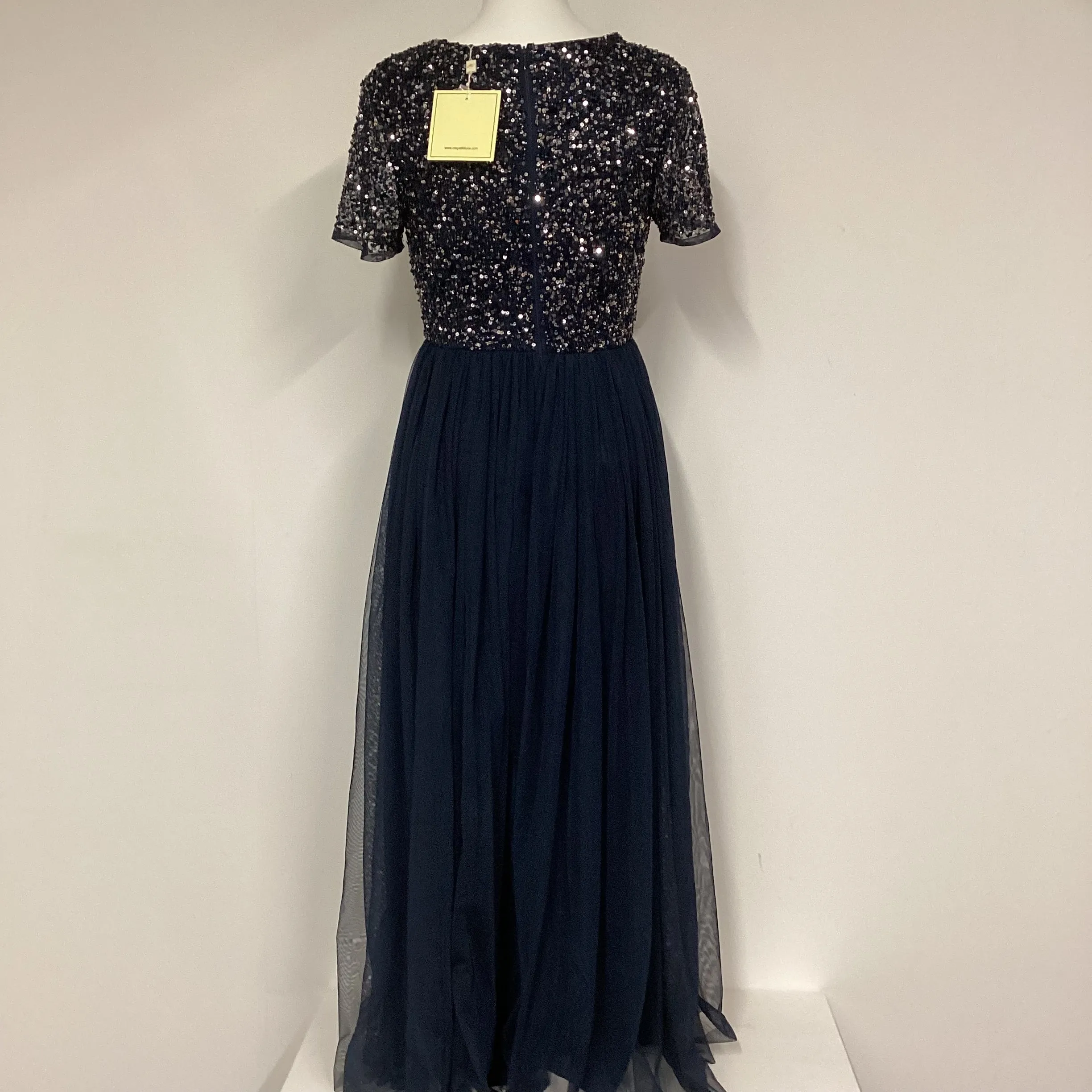 BNWT Maya Deluxe Petite Navy Sequin Occasion Dress Size 10