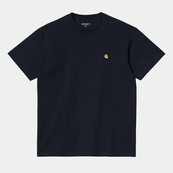 Carhartt WIP S/S Chase T-Shirt Dark Navy - Gold