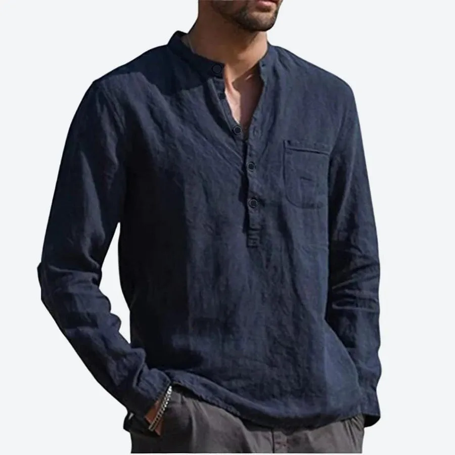 Casual Long-Sleeve Henley Shirts