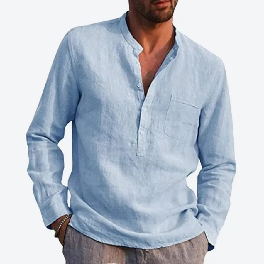 Casual Long-Sleeve Henley Shirts