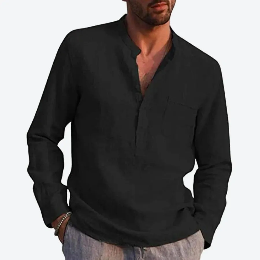 Casual Long-Sleeve Henley Shirts