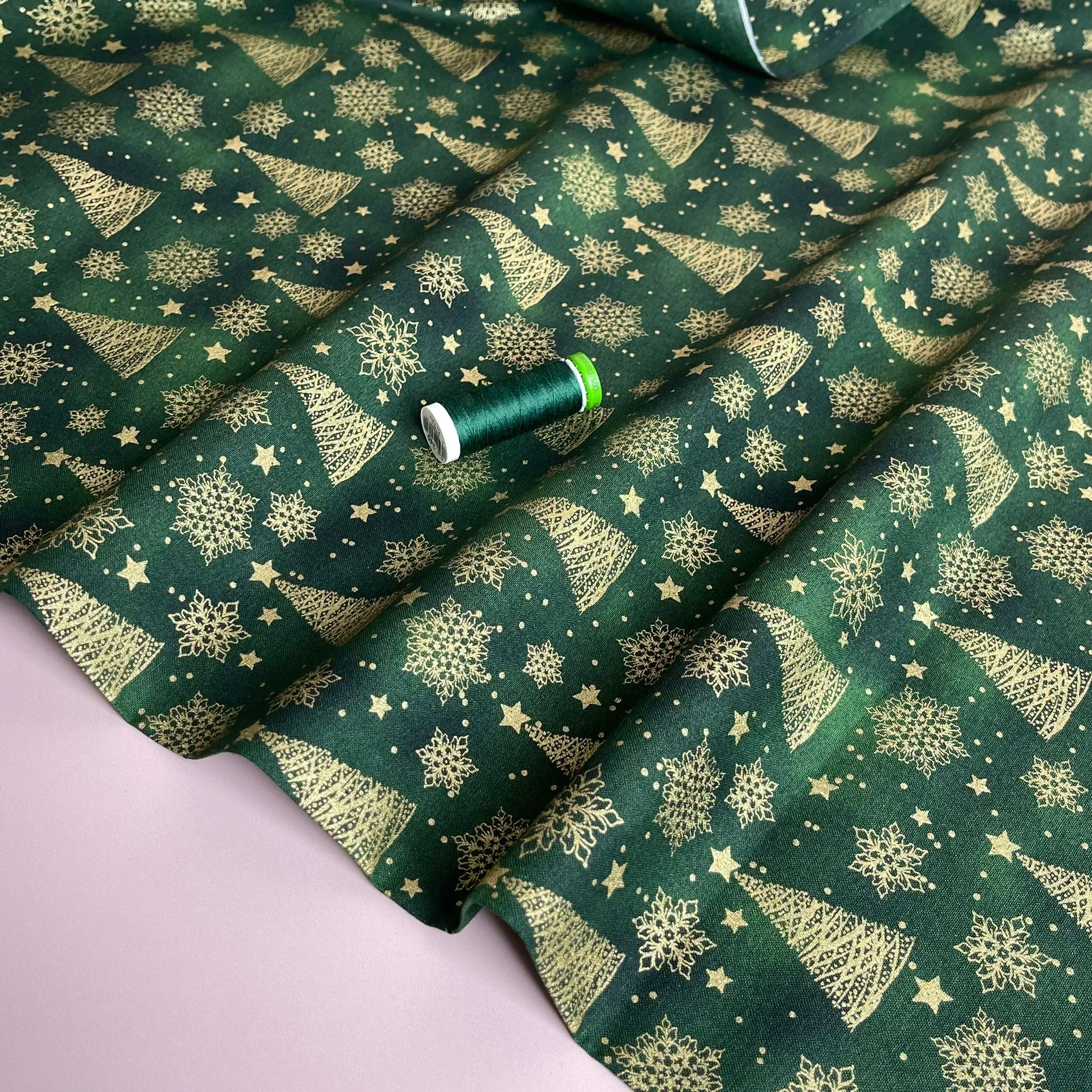 Christmas Trees Cotton Poplin Fabric