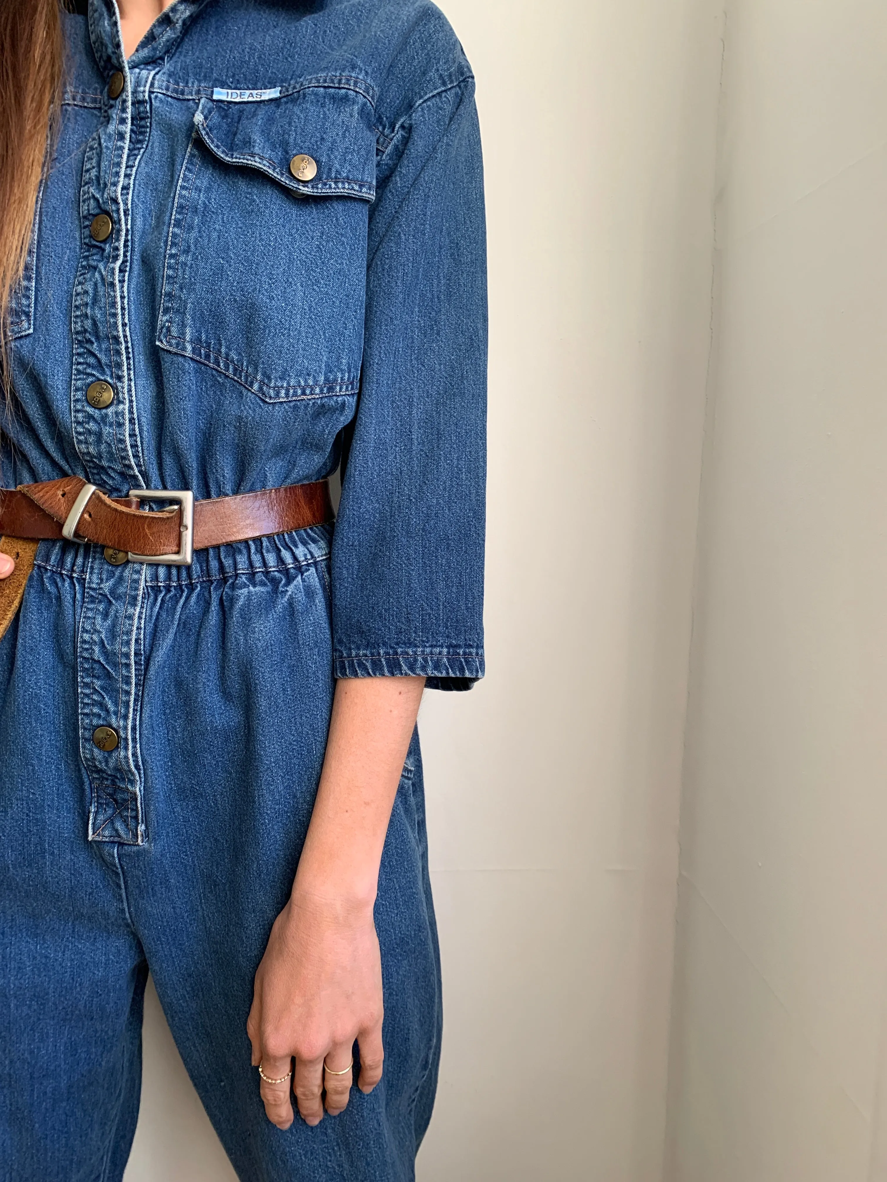 Cool 1990s vintage IDEAS denim boiler suit