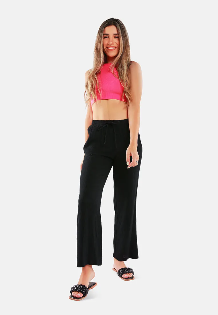 Drawstring Casual Lounge Wide Pants