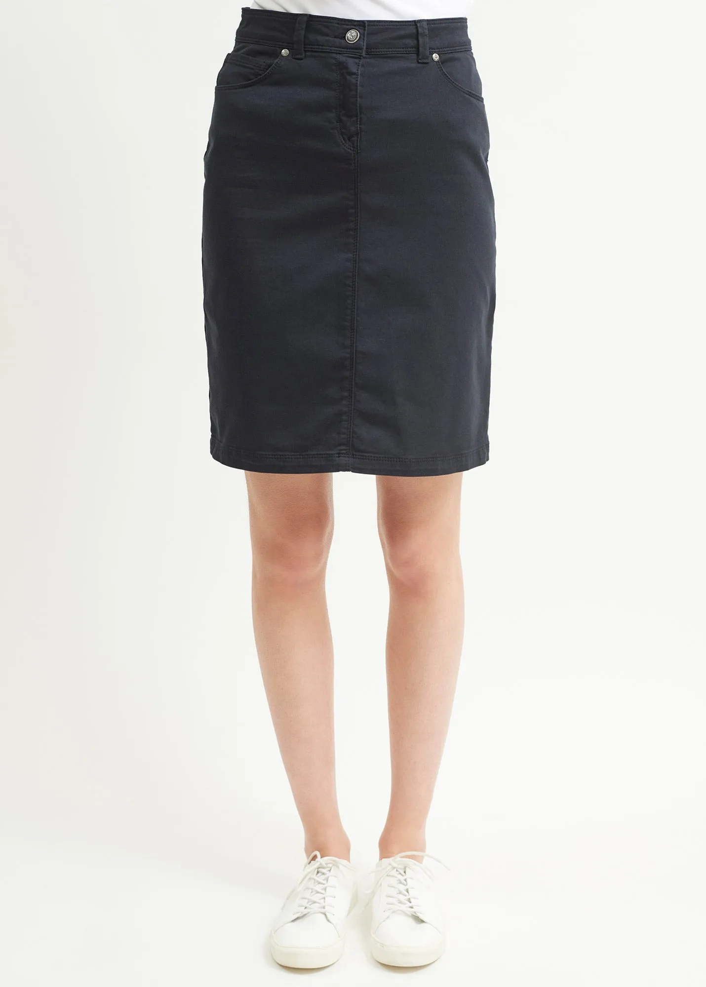 Elfy regular skirt - in coloured denim (NAVY)