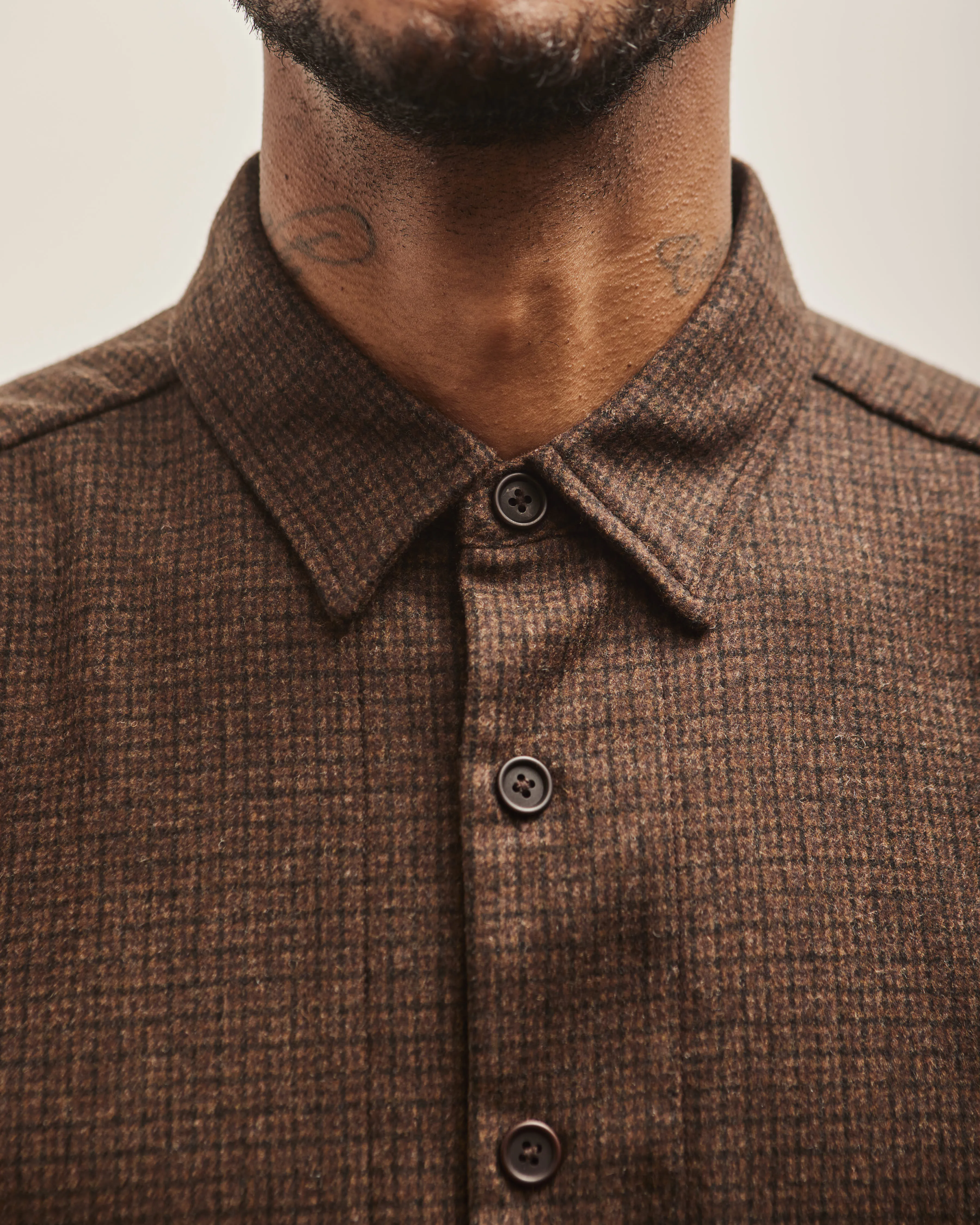 Evan Kinori Big Shirt, Fox Superfine Merino Check