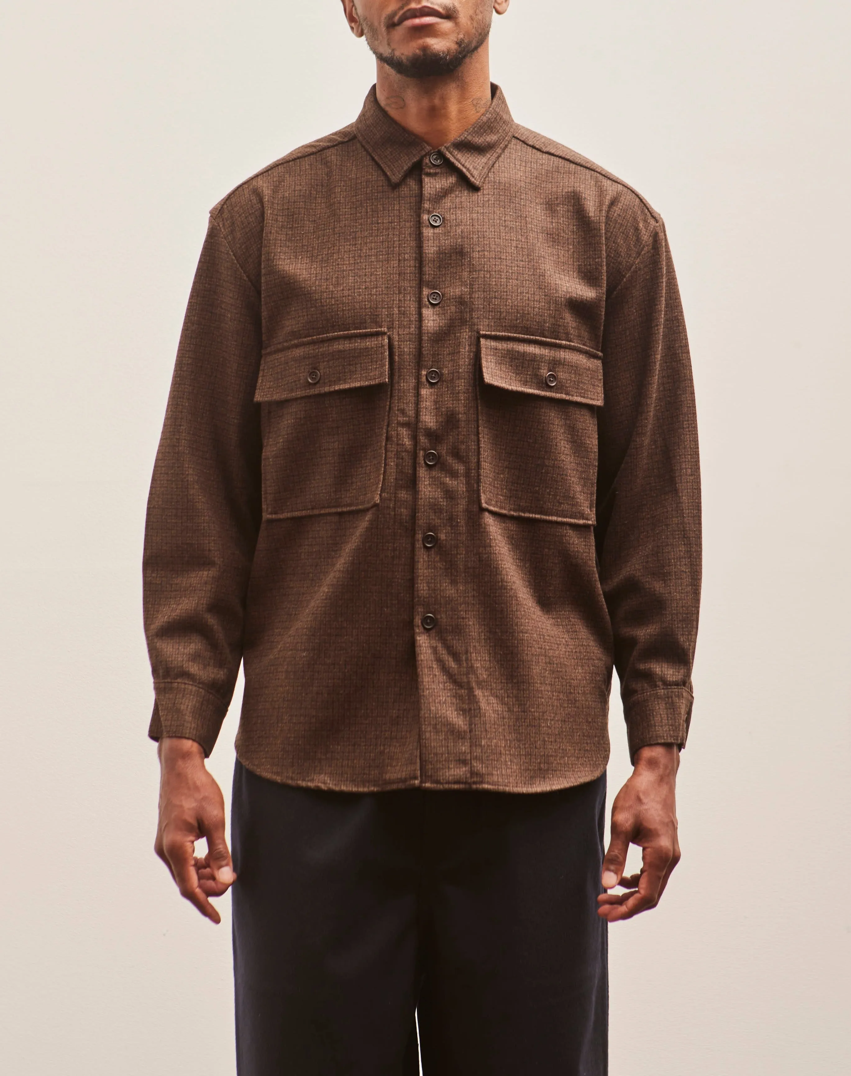 Evan Kinori Big Shirt, Fox Superfine Merino Check