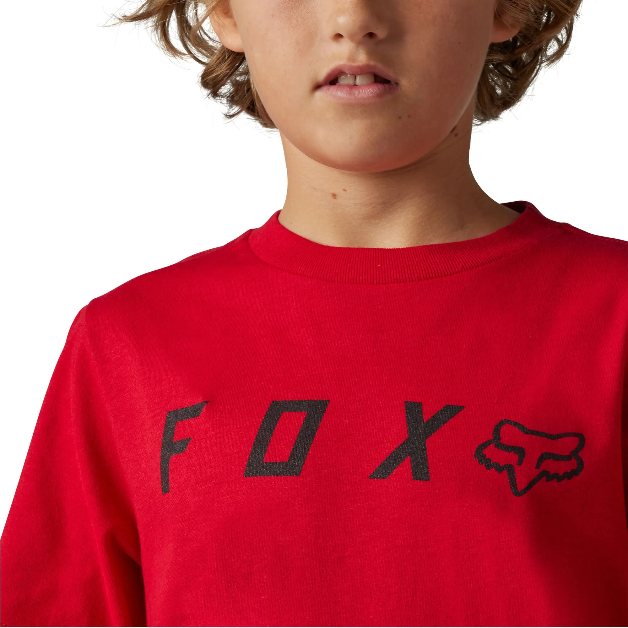 Fox Racing  Youth Absolute Short Sleeve Tee T-Shirt Lightweight Cotton Flame Red