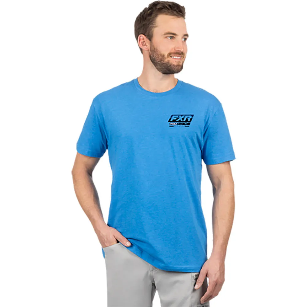 FXR  Mens Race Div Premium T-Shirt Soft Cotton Blend Casual Tranquil Blue Black -