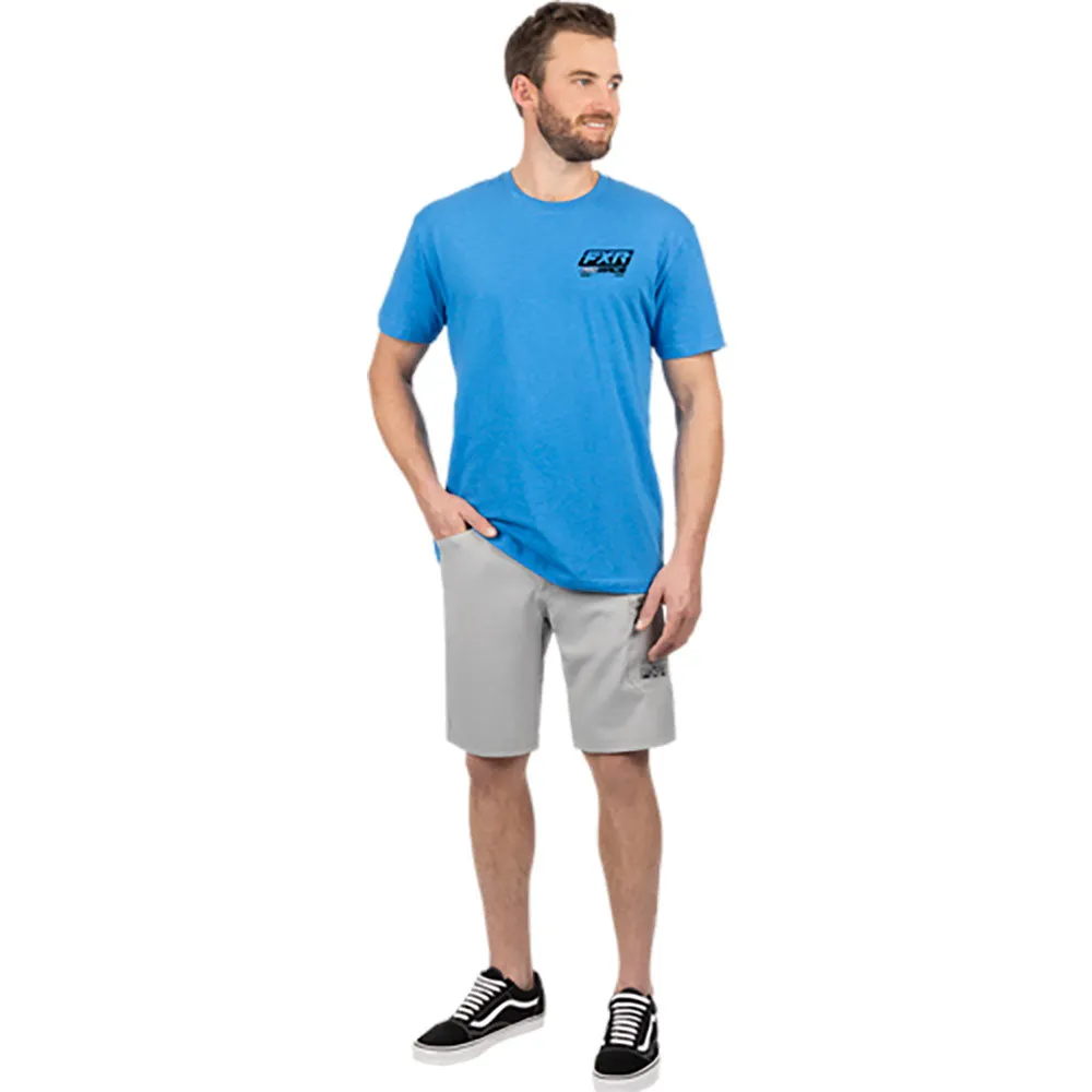 FXR  Mens Race Div Premium T-Shirt Soft Cotton Blend Casual Tranquil Blue Black -