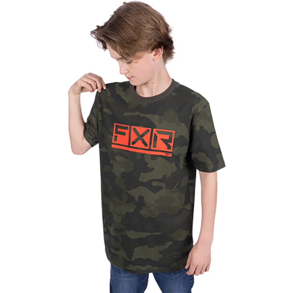 FXR Podium Premium T-Shirt Army Camo/Orange Green