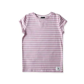 GIRLS SS CLASSICS TEE - Purple Stripe