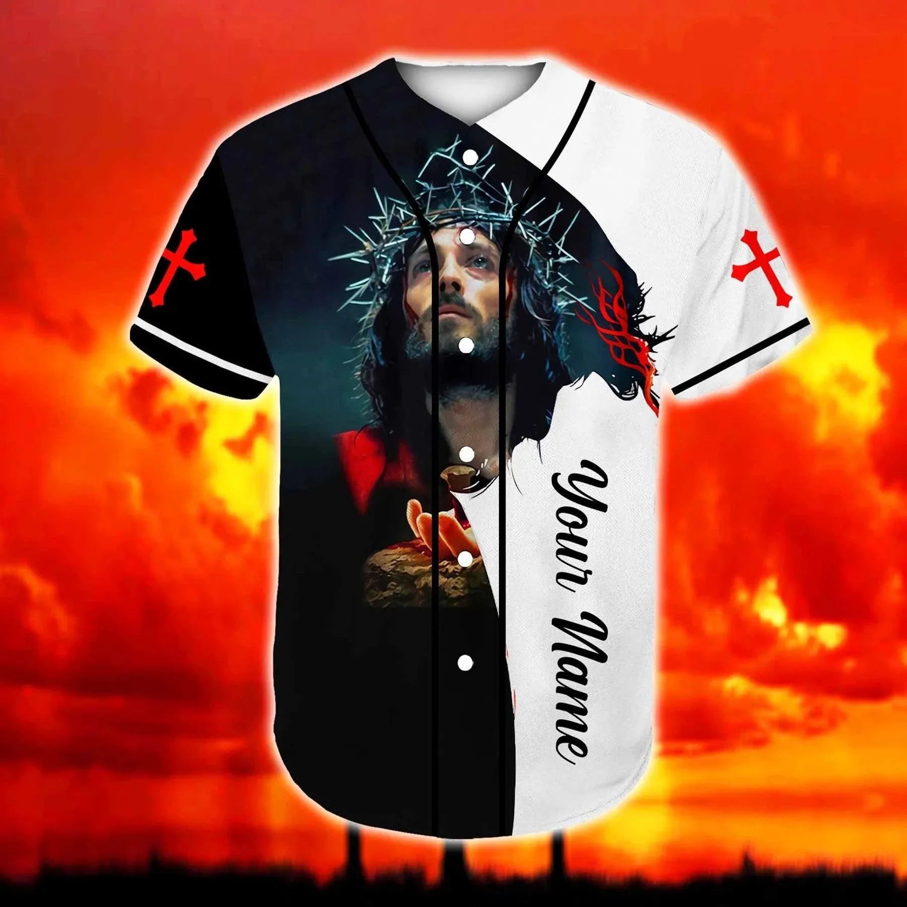 God American Flag Believe And Have Faith Cross Custom Baseball Jersey - Personalized Jesus Baseball Jersey For Men and Women