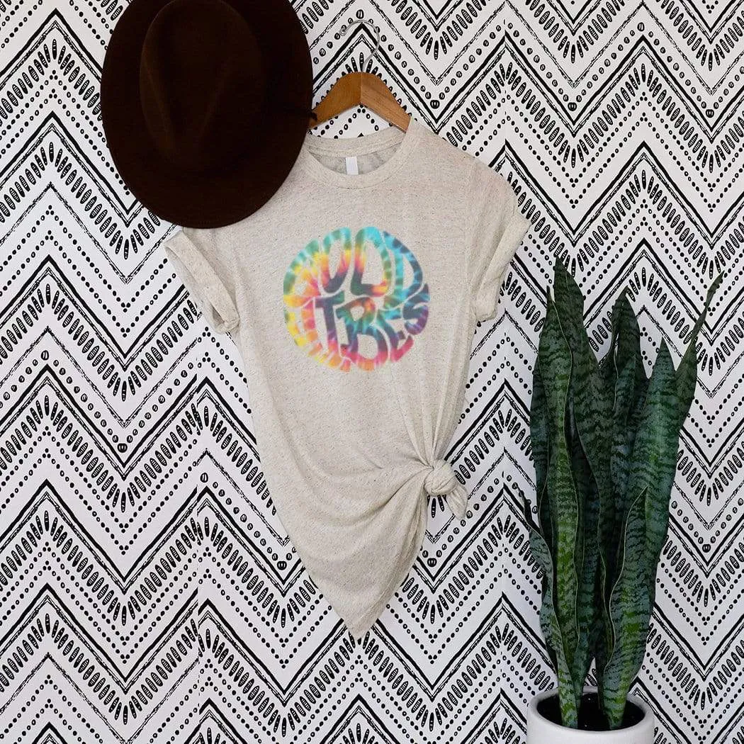 Good Vibes Tie Dye Graphic T-Shirt - SU124