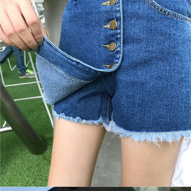 High Waist Denim Pants Women Korean Teenage Girl Pants Popular Niche A-Line Culottes Shorts