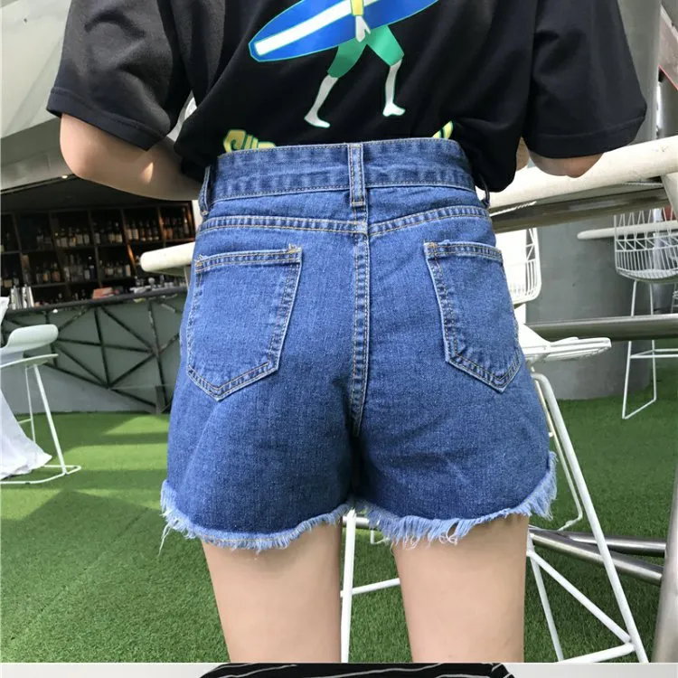 High Waist Denim Pants Women Korean Teenage Girl Pants Popular Niche A-Line Culottes Shorts