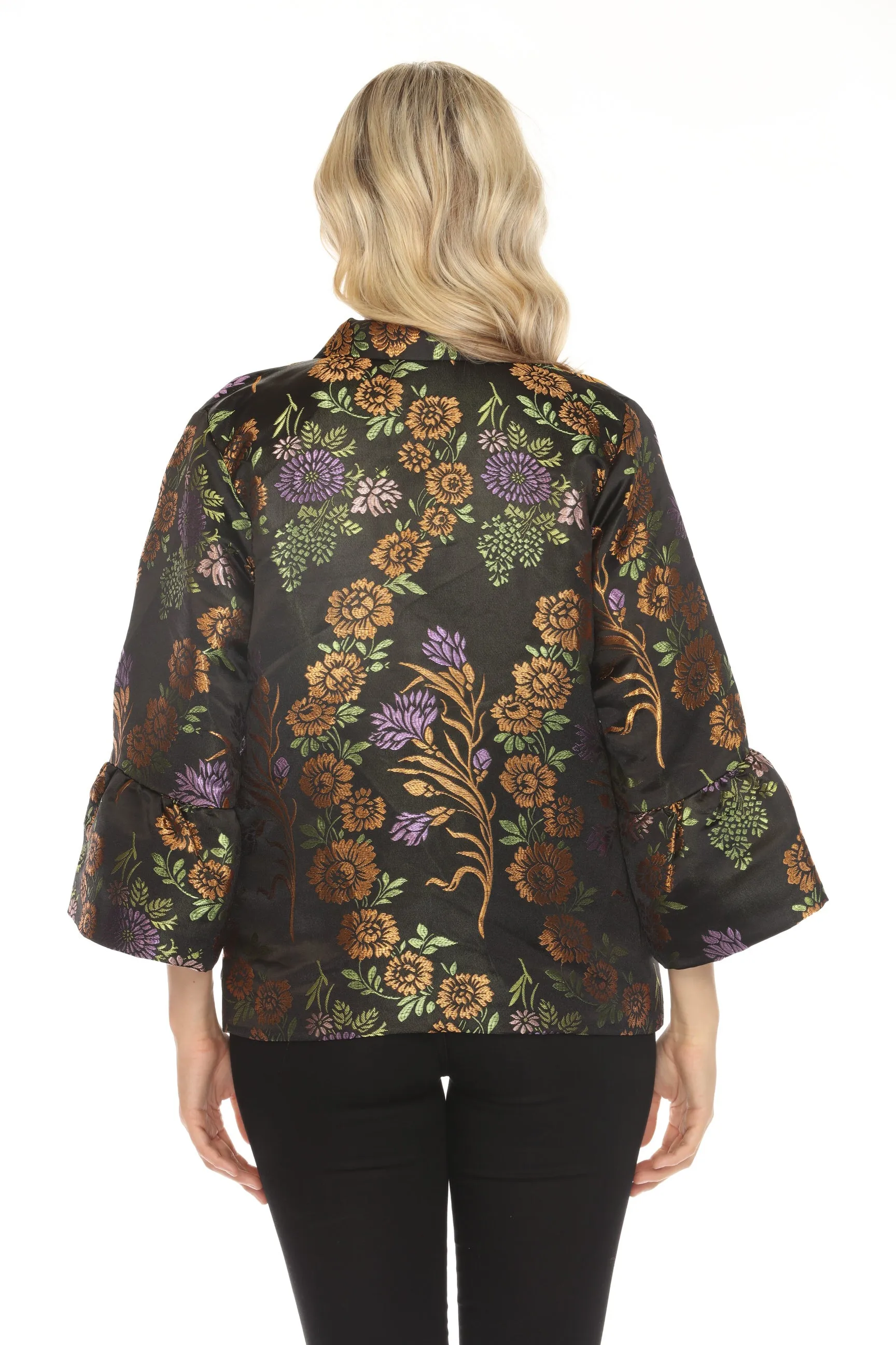 Johnny Was Biya Black Margie Floral Jacquard Jacket B41623