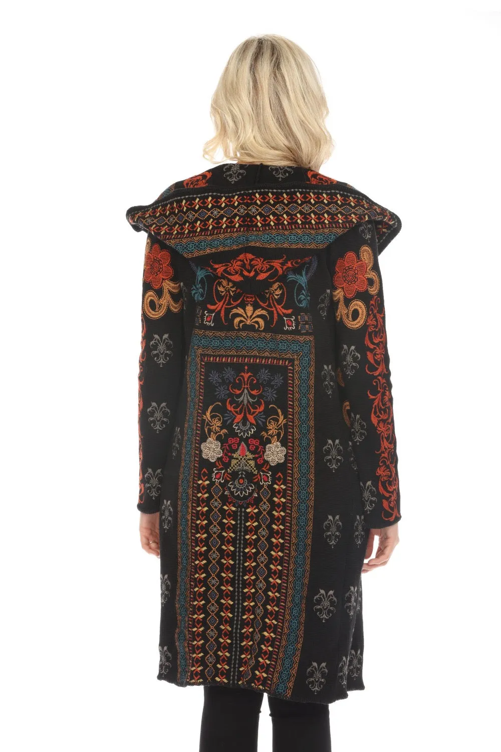 Johnny Was Biya Fabiana Embroidered Hooded Duster Boho Chic B54523