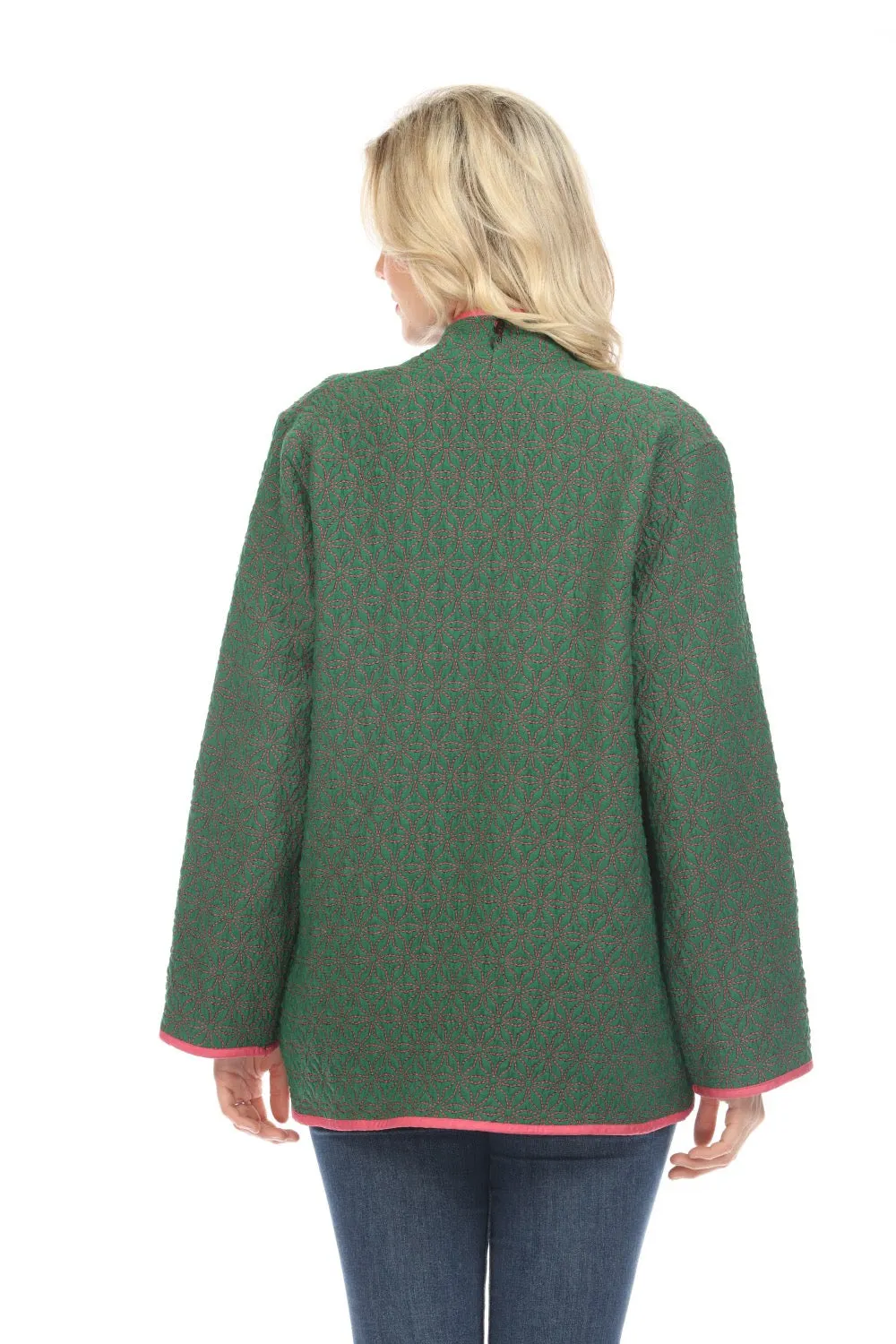 Johnny Was Workshop Green Florette Jacquard Jacket Boho Chic W43423-E