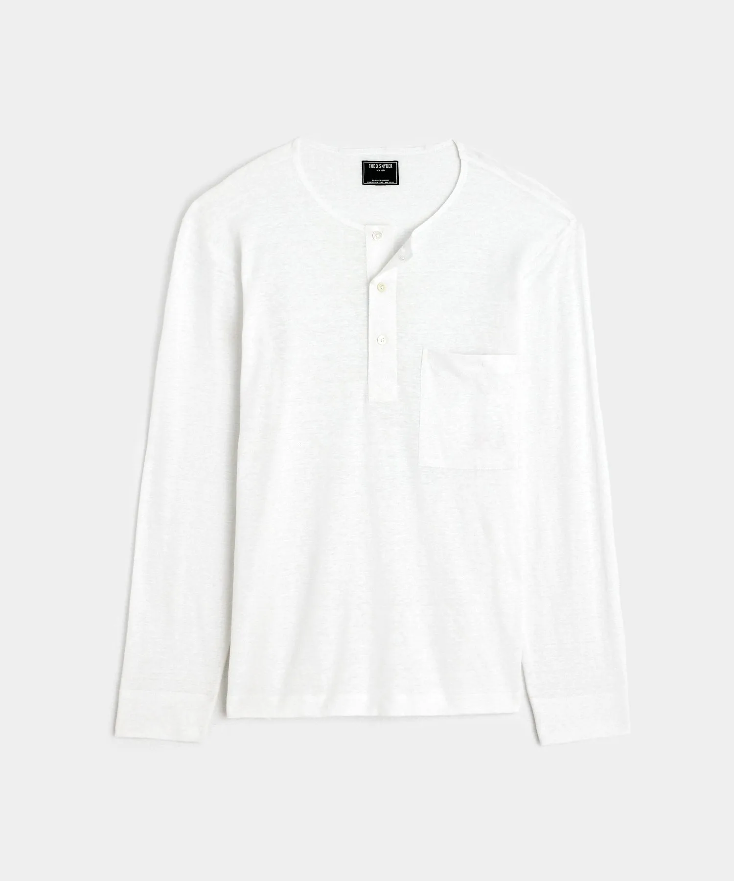 Linen Jersey Henley in White