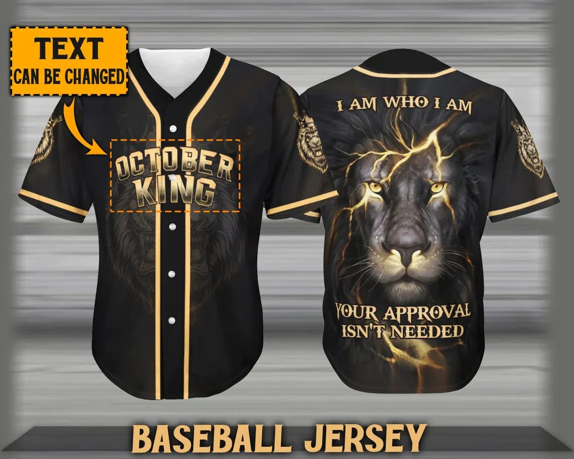 Lion Who I Am Custom Baseball Jersey - Personalized Jesus Baseball Jersey For Men and Women