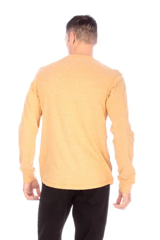 LONG SLEEVE HENLEY MUSTARD