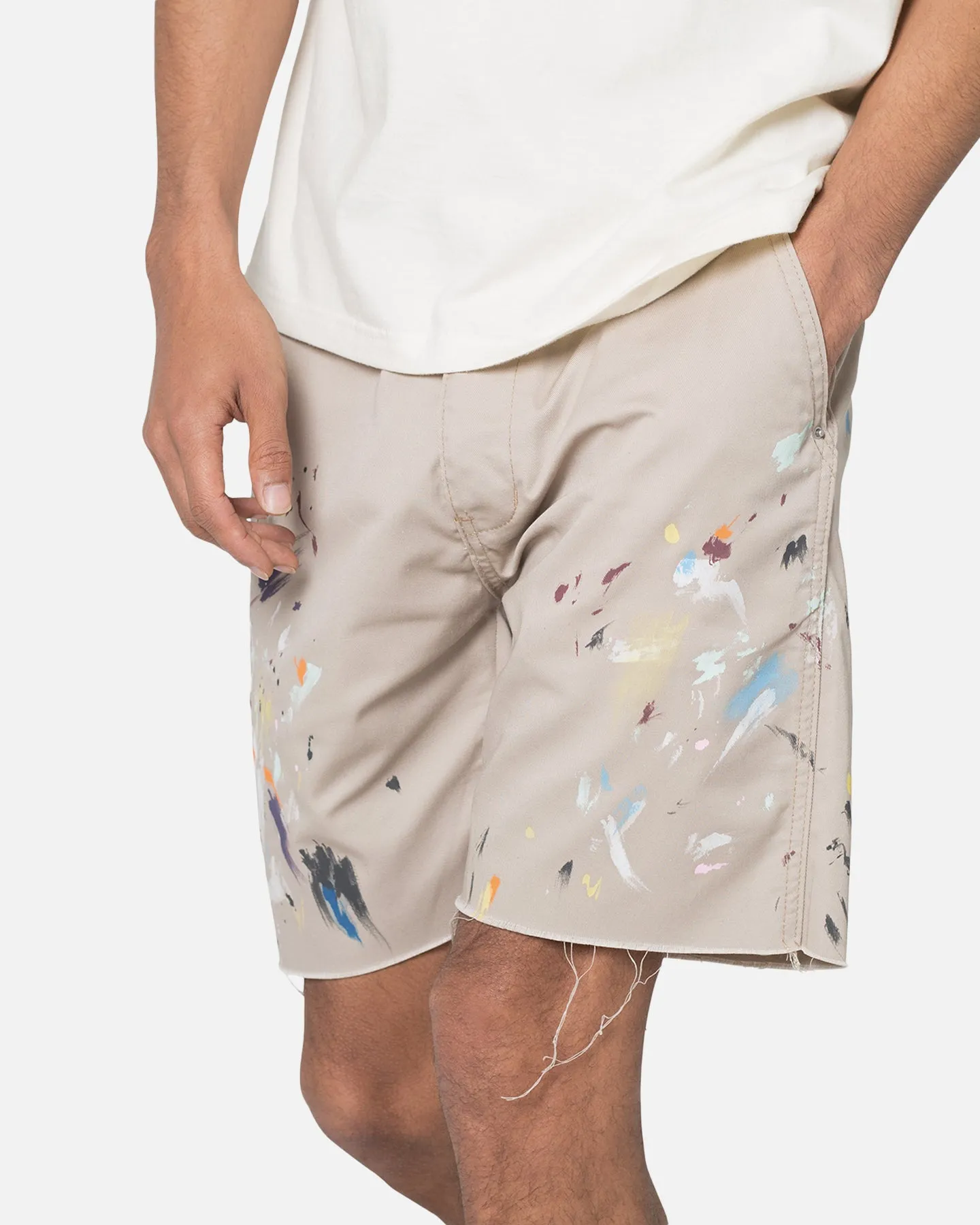 MNML Paint Twill Shorts Khaki