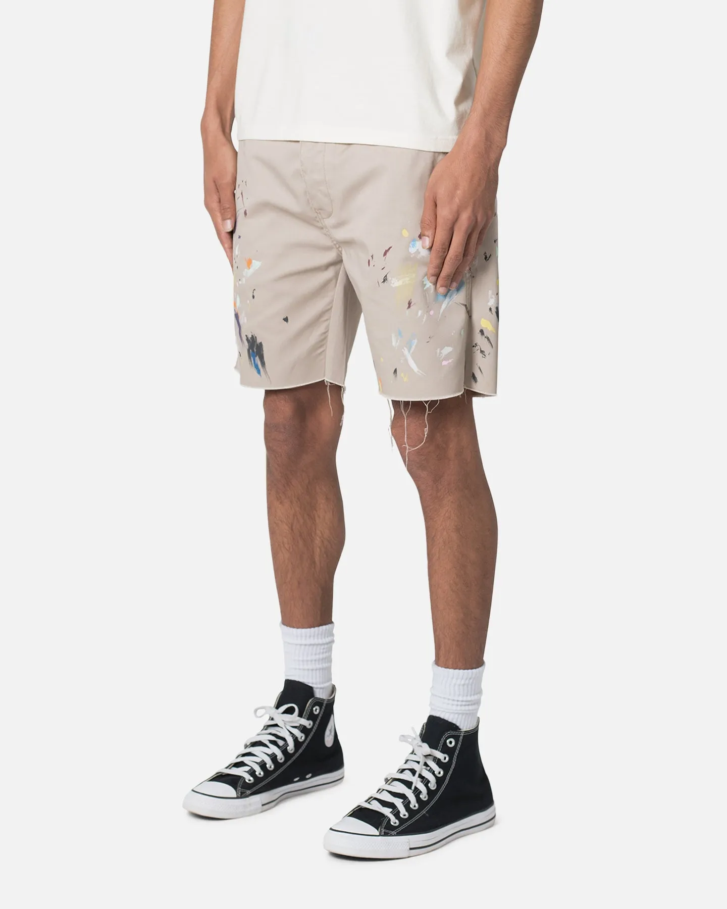 MNML Paint Twill Shorts Khaki