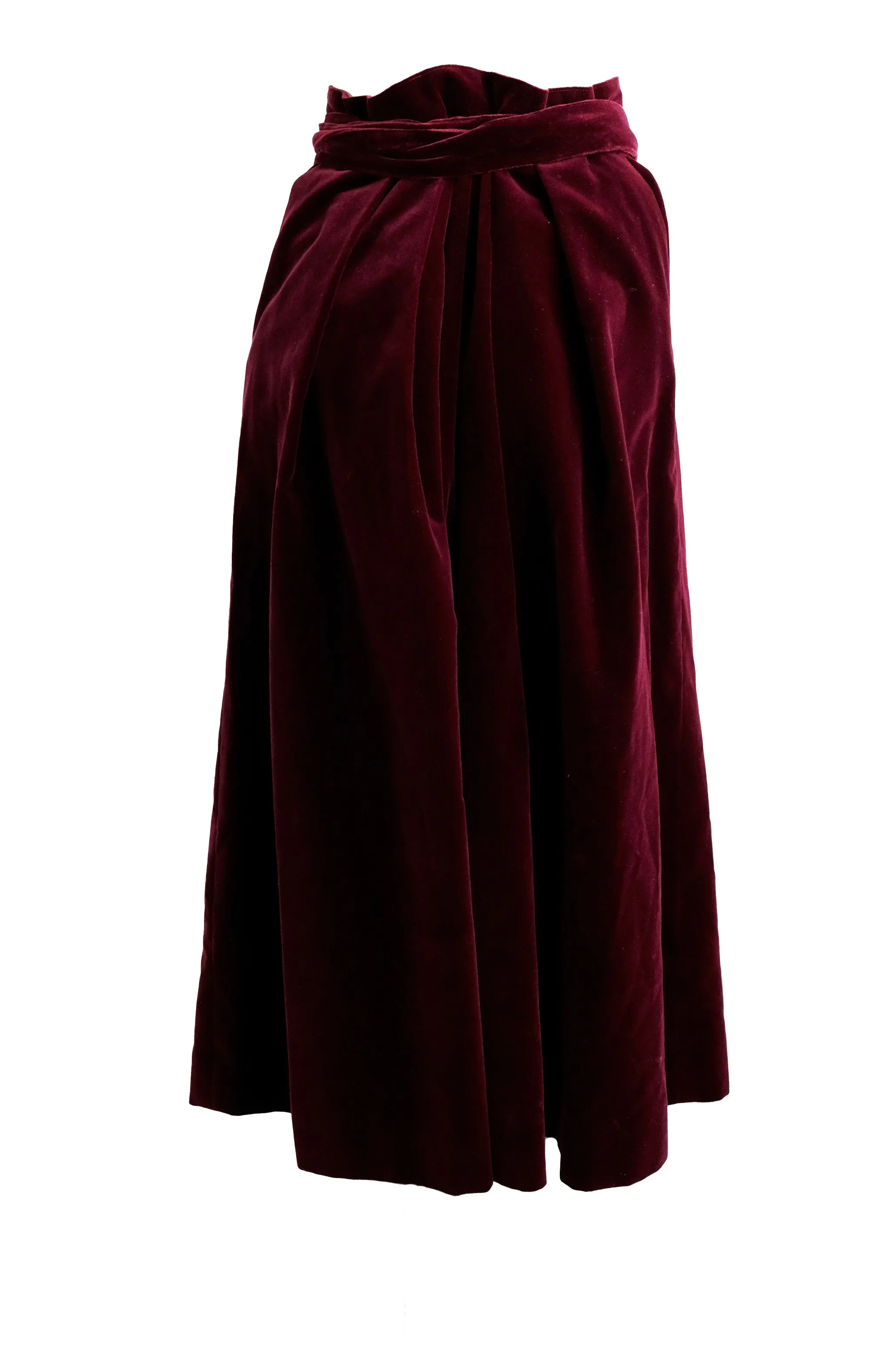 Nina Ricci 1980s Culottes in Burgundy Velvet, UK10