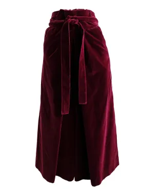 Nina Ricci 1980s Culottes in Burgundy Velvet, UK10