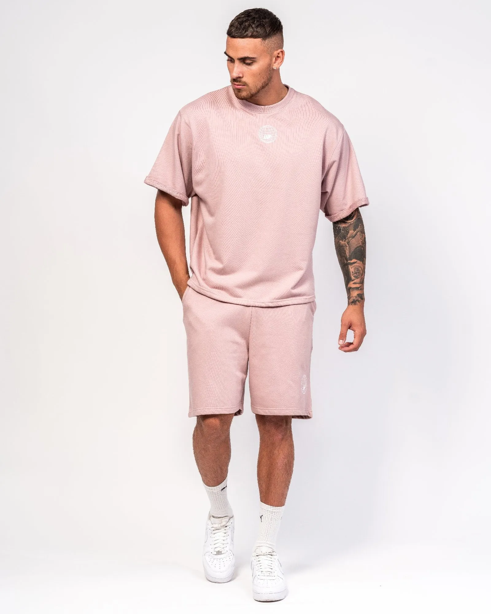 Soft Pink Relaxed Fit Jersey Shorts