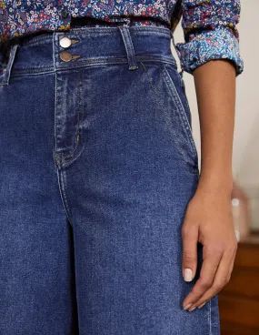 Wide Leg Denim Culottes-Mid Vintage