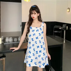 Women's Cute Flower Printed A-line Loose Dresses