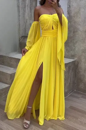 Yellow Waist Loose Dress